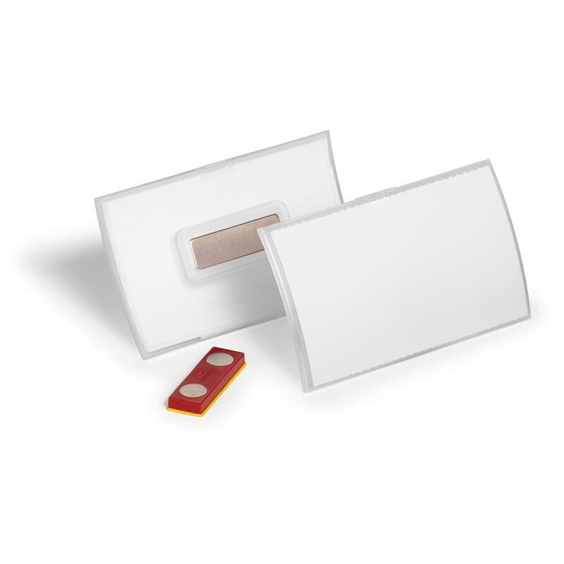 Navneskilt click fold 54x90mm m/magnet Place & hold PP 10stk