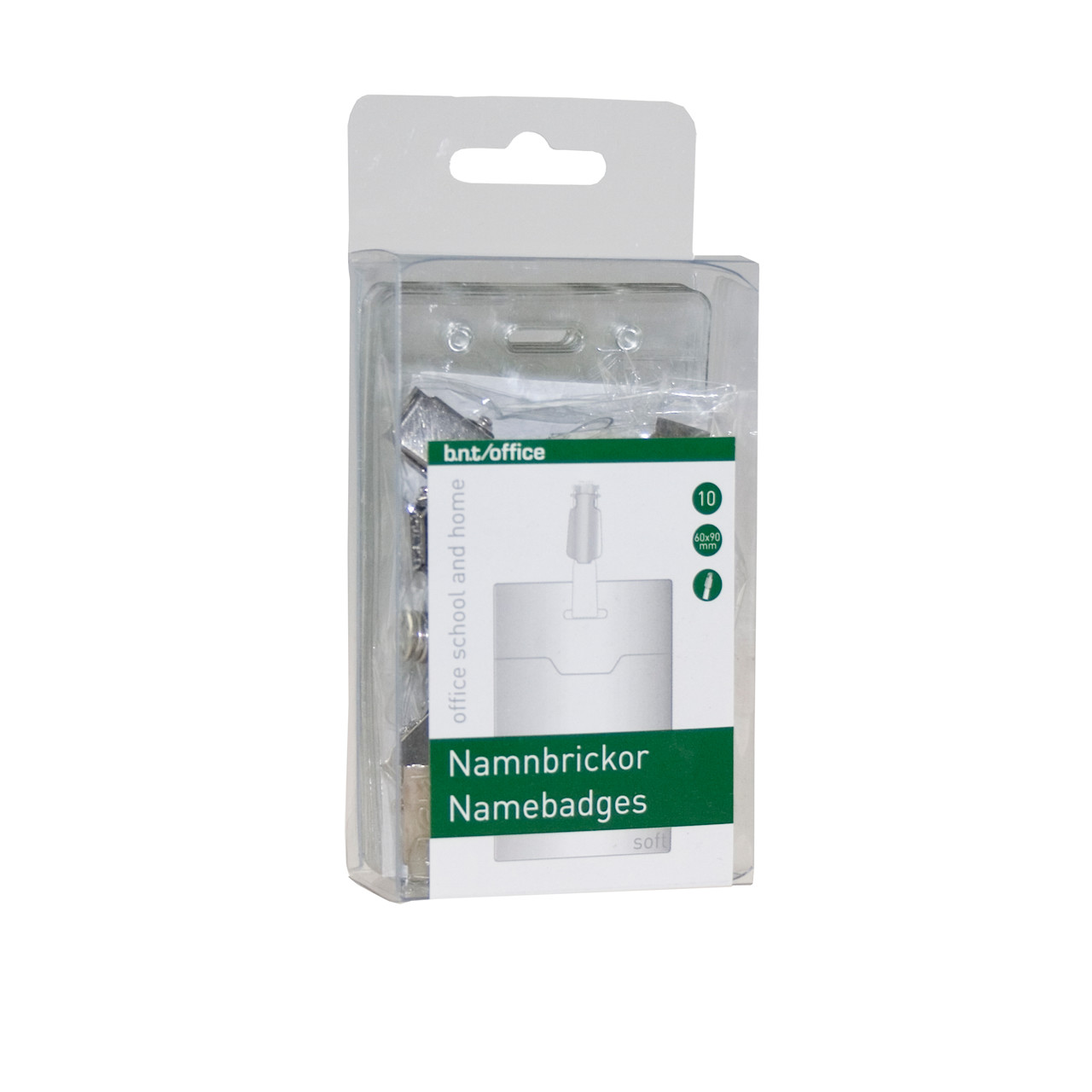 Navneskilte - 60 x 90 mm til ID-kort stående format - 10 stk.