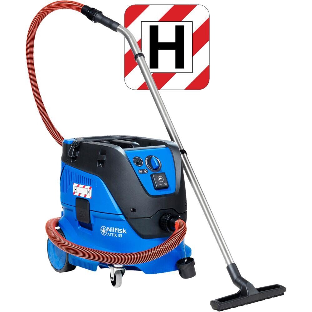 Nilfisk vandstøvsuger ATTIX 33-2H PC, 565x385x520mm, blå, 1-rums, 30 l