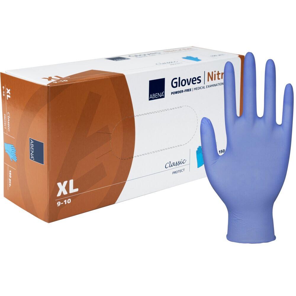 Nitril engangshandsker Abena Classic XL blå pudderfri New - 150 stk