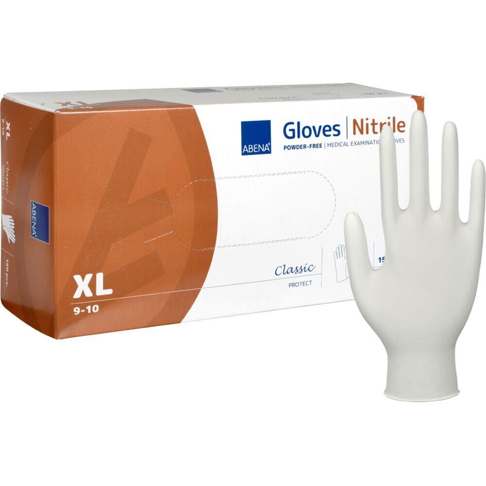 Undersøgelseshandsker - Abena Classic - nitril - hvid - XL - pudderfri - 150 stk