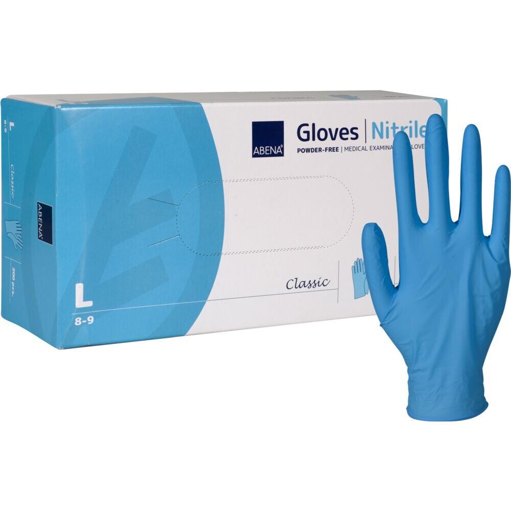 Nitrile handsker - ABENA Classic - Blå - L - 200 stk