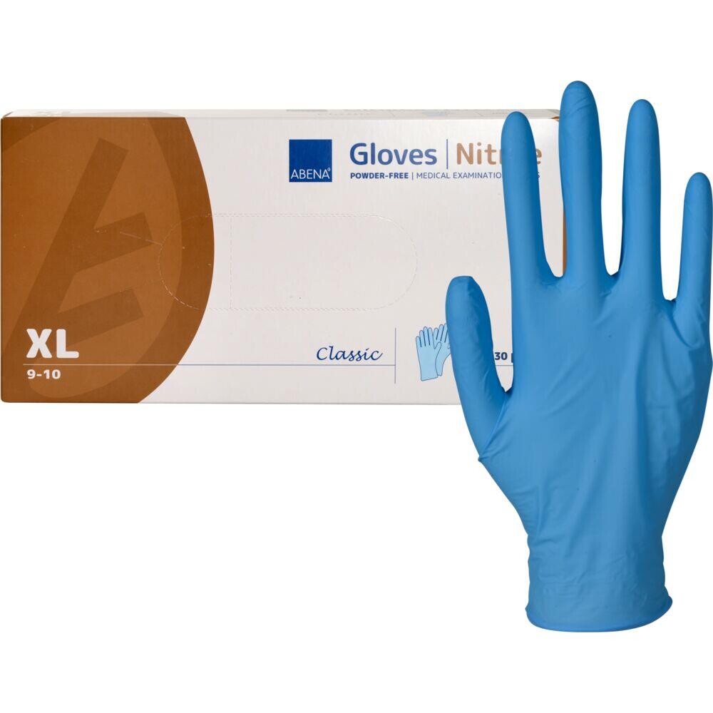 Nitrilhandsker, ABENA Classic, XL, blå, nitril, pudderfri - 30 stk