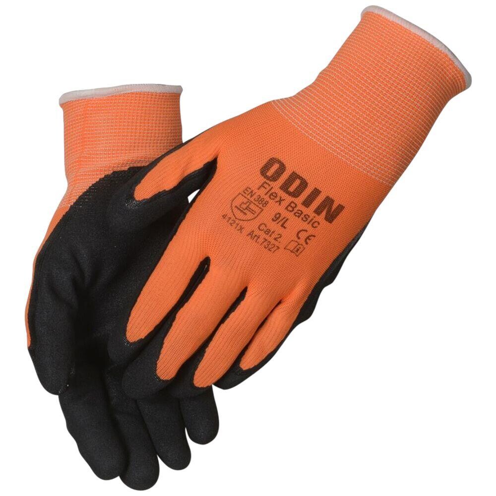 Nitrilhandsker fingerdyppet - ODIN Basic orange nitril polyester - størrelse 10|XL - 12 par