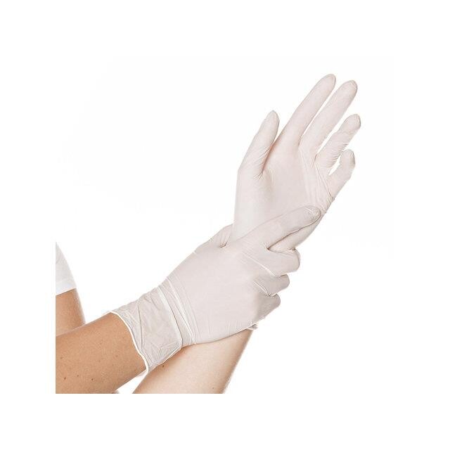Engangshandsker - nitril Safe Light M - hvid pudderfri - 100 stk