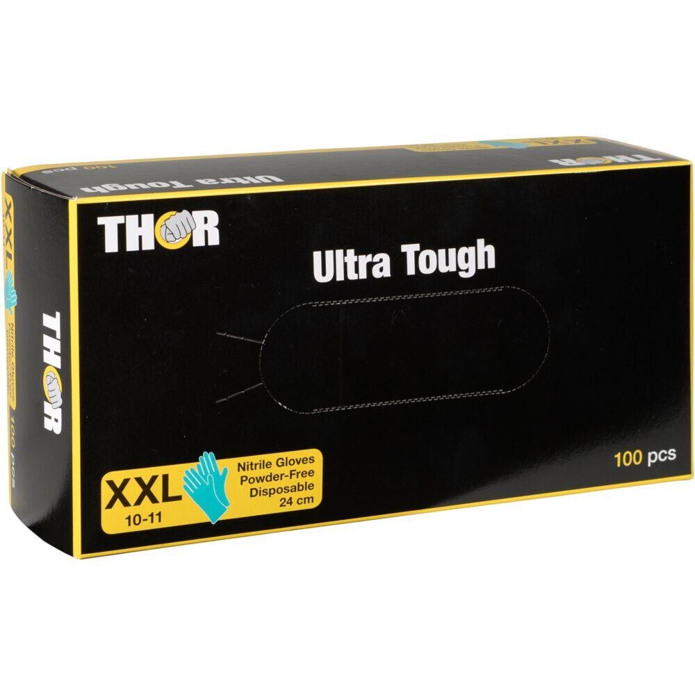Nitrilhandsker THOR Ultra Tough XXL grøn nitril pudderfri - 100 stk