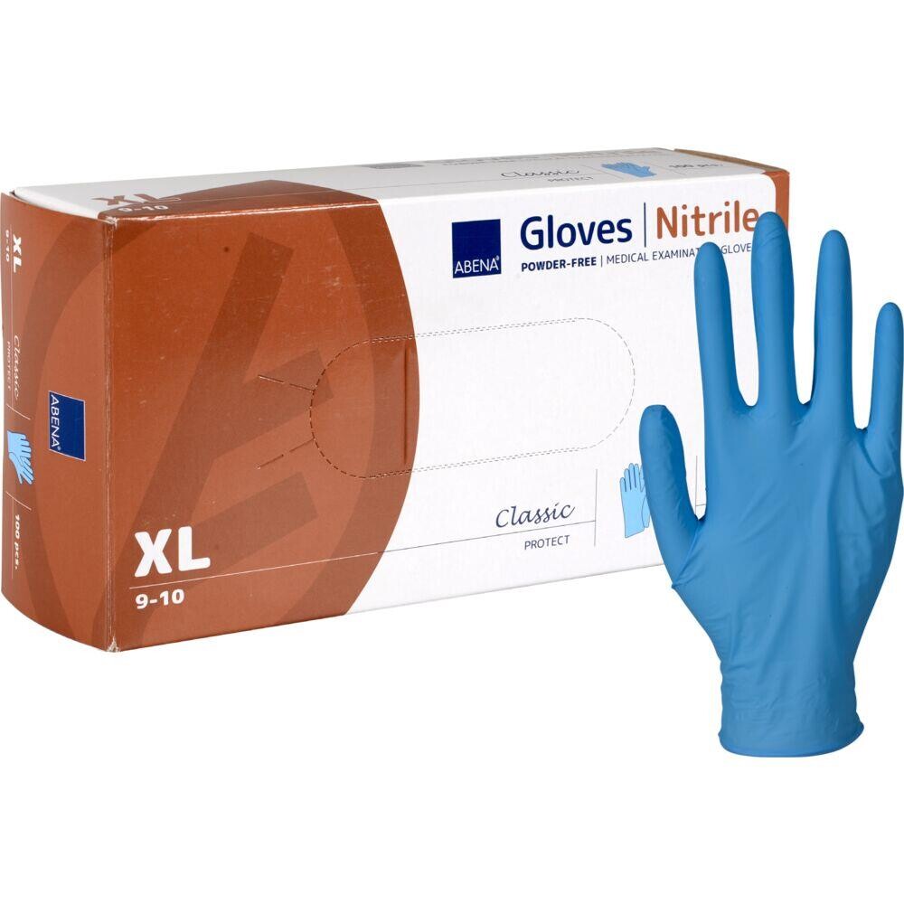 Nitrilhandsker - ABENA Classic Protect XL Blå Pudderfri - 100 stk