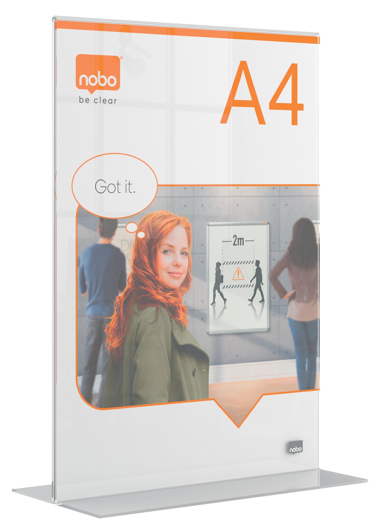 Skilteholder Nobo Premium Plus akryl T-fod A4