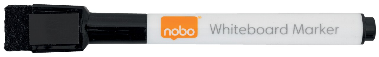 6 stk. Whiteboard marker Nobo med magnetisk hætte sort - Køb minimum 6 stk.