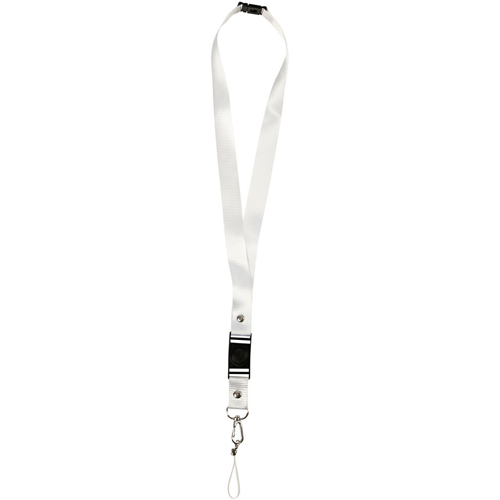 Nøglesnor 53 cm hvid - 5 stk.