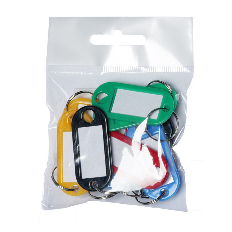 Nøgleringe plast PET assorteret - 10 stk