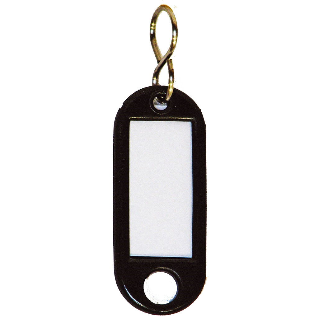 100 stk. Nøglering - Büngers Key Tag - Sort - 100 stk - Køb minimum 10 stk.