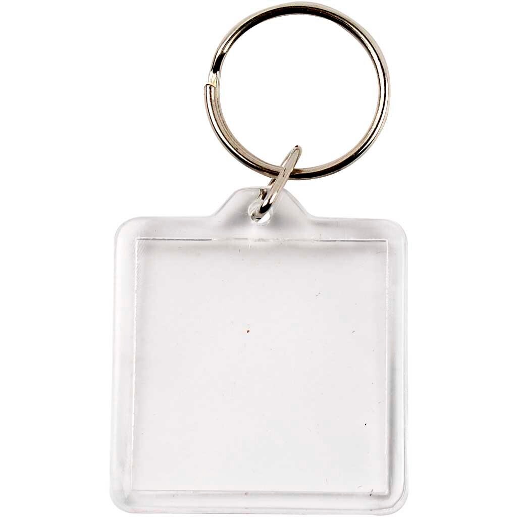 Nøglering med billede - Firkantet - 4x4 cm - 25 stk