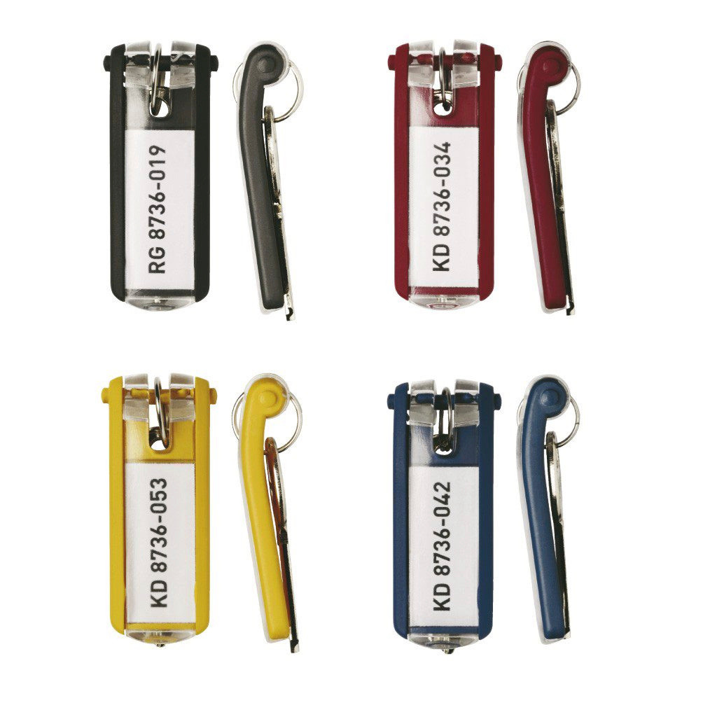 Nøgleskilte til Durable Keybox - ass. farver 65 x 25 mm - 6 stk