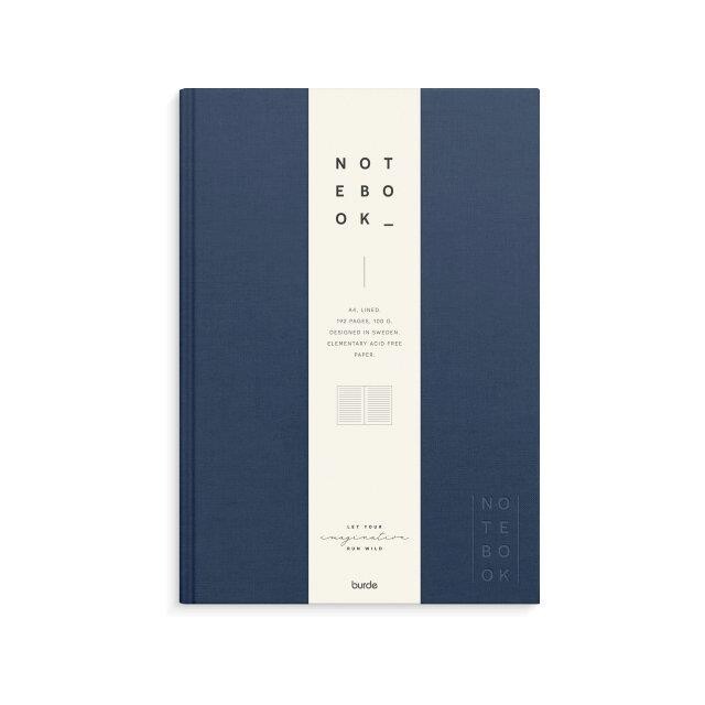 Notebook Textile A4 dark blue lined