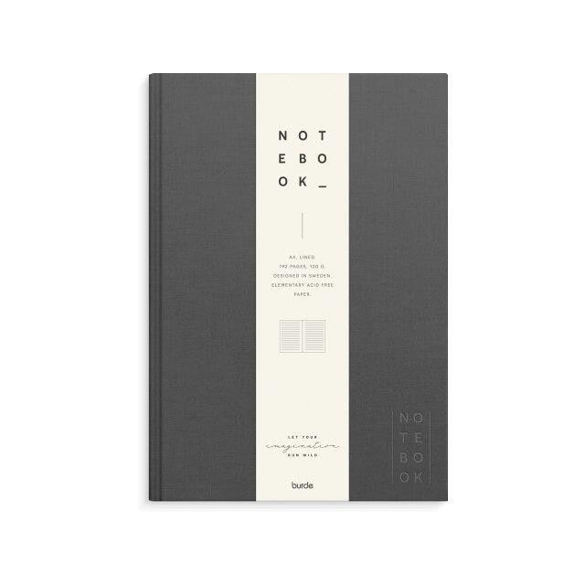 Notebook Textile A4 dark grey lined