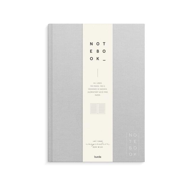 Notebook Textile A4 light grey lined