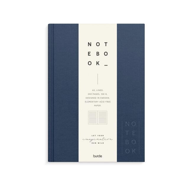 Notebook Textile A5 dark blue lined