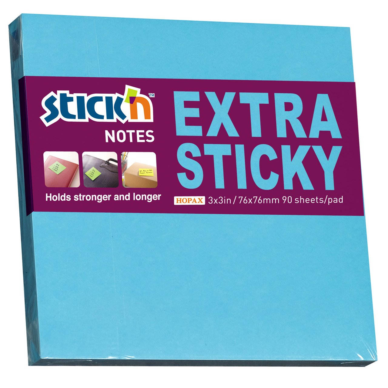 Stick'N Notes Extra Sticky blå 12 blokke á 90 blade