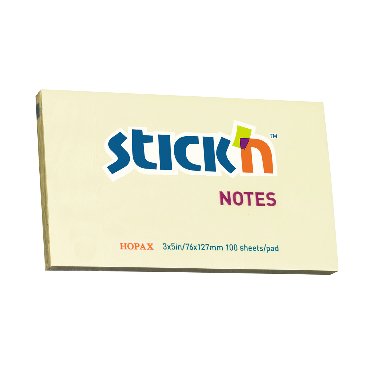 Notes Stick'N gul 76x127mm - 12 blokke á 100 blade