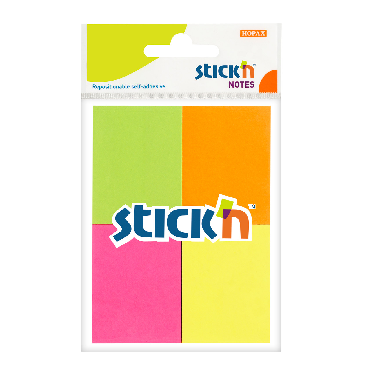 Notes Stick'N NEON 4 ass. farver 38x50mm - 12 blokke á 4x50 blade