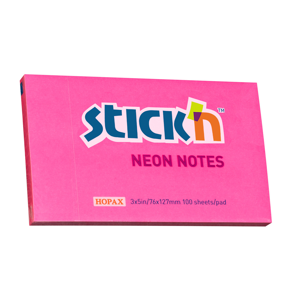Notes - Stick'N NEON - rød - 76 x 127 mm - 12 blokke á 100 blade