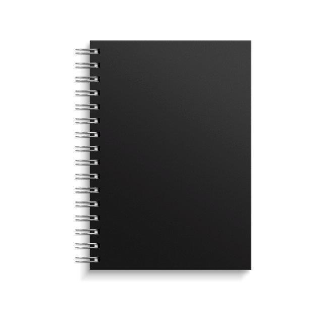Notesbog - A5 - Sort - 150 sider - 6 stk