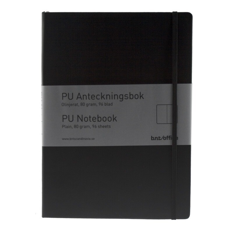 Notesbog med blanke sider A4 - Sort