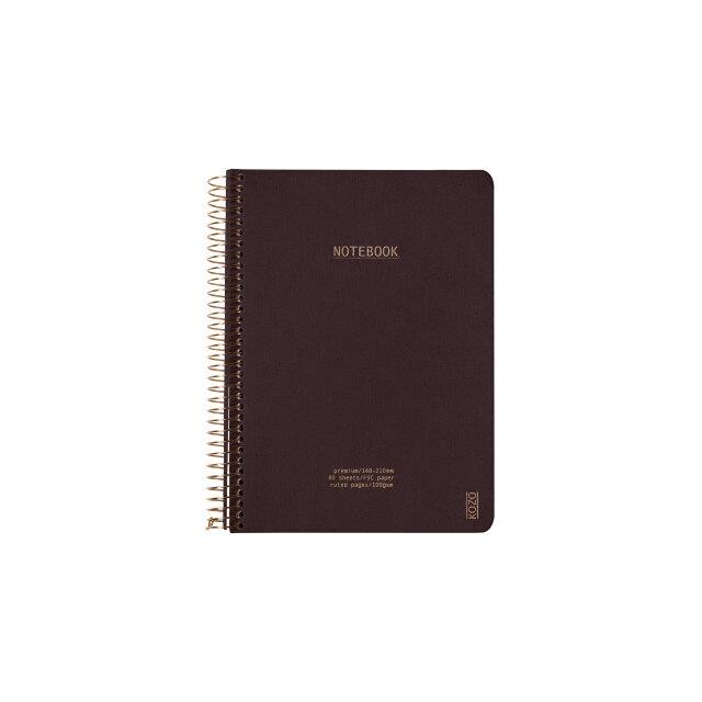 Notesbog KOZO A5 Premium Coffee linieret 80 sider 100g - 6 stk