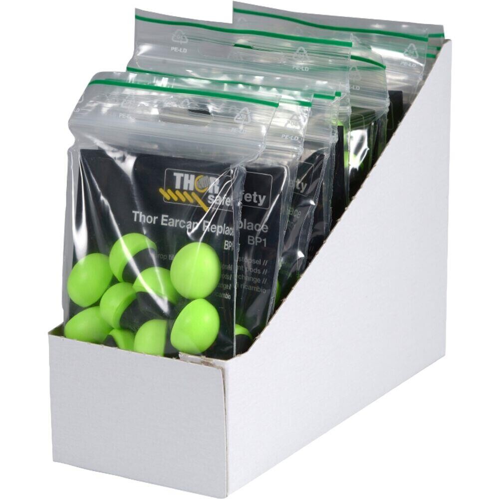 Ørepropper THOR Earcaps One size grøn PU SNR 24 dB - 5 par pr. pose - 12 poser