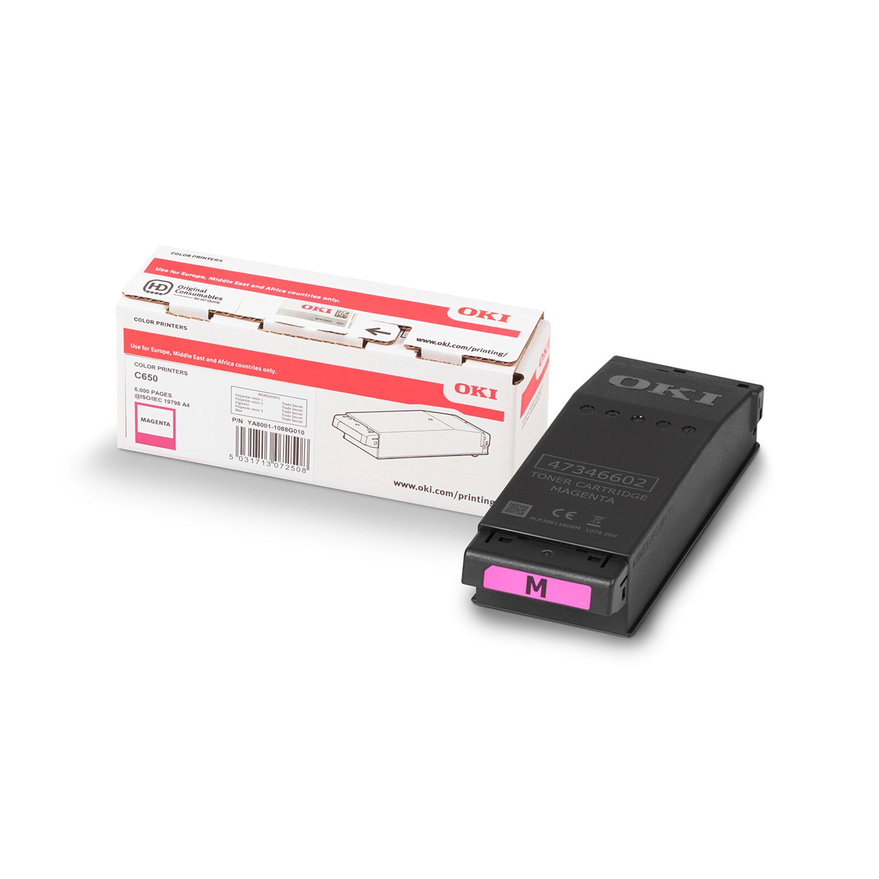 OKI C650, Lasertoner, Magenta, 6000 sider