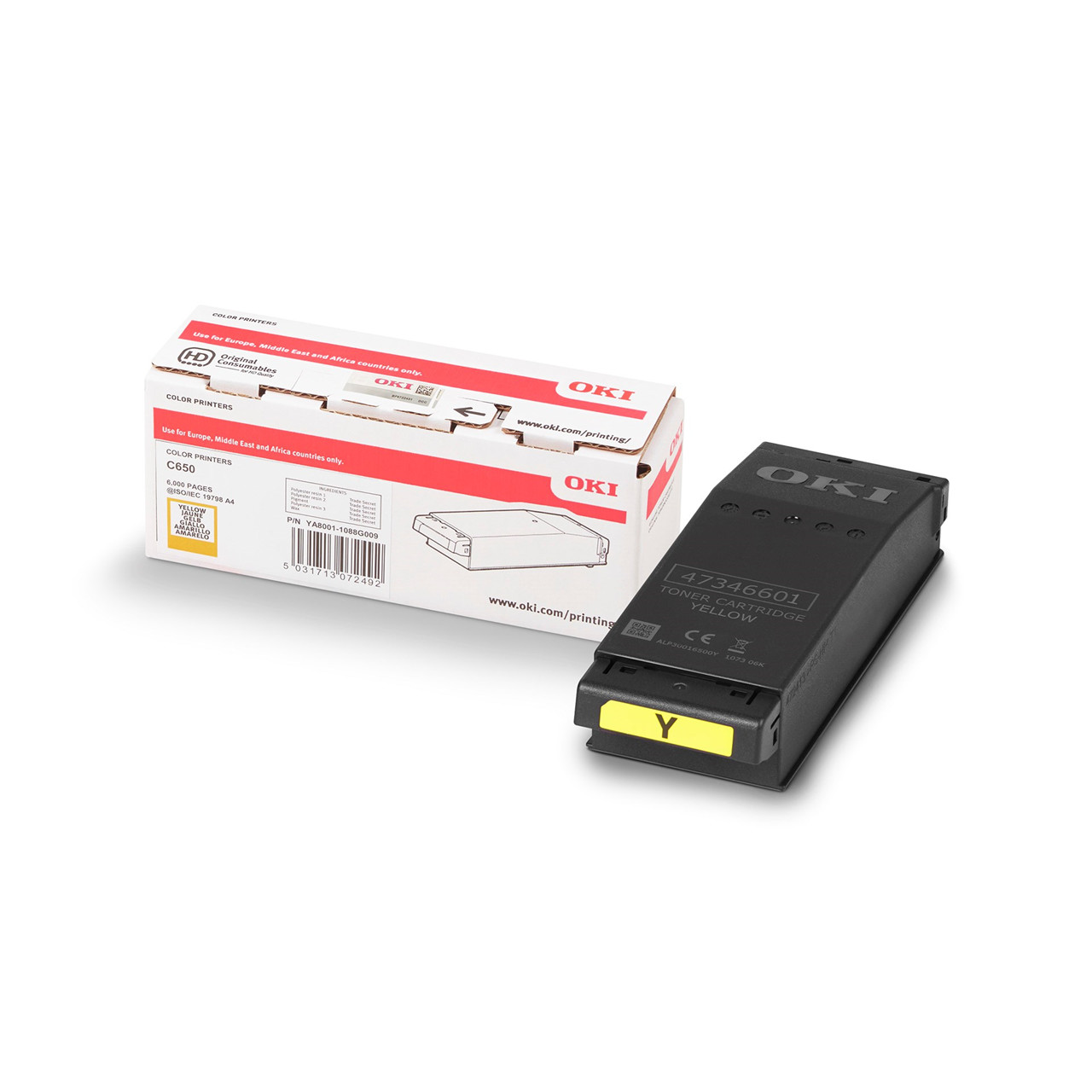 OKI C650, Lasertoner, Gul, 6000 sider