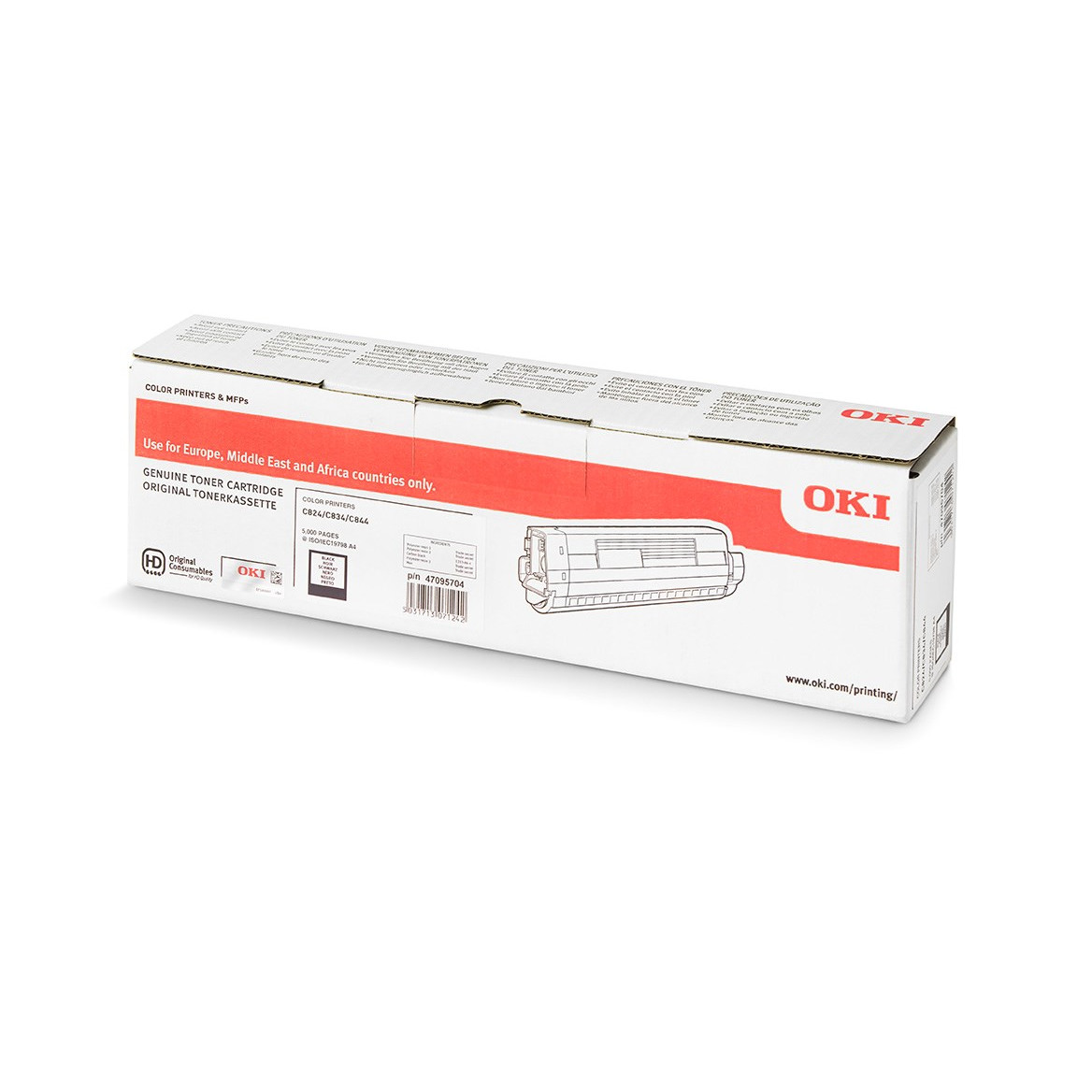 Lasertoner - OKI C824 - Sort - 5.000 sider