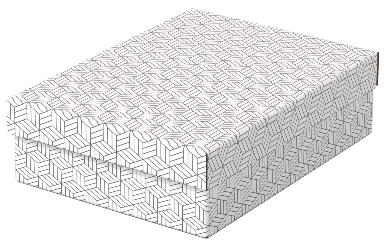 Opbevaringsbokse - Esselte Home M Low - hvid - 26,5 x 10 x 36 cm - 3 stk
