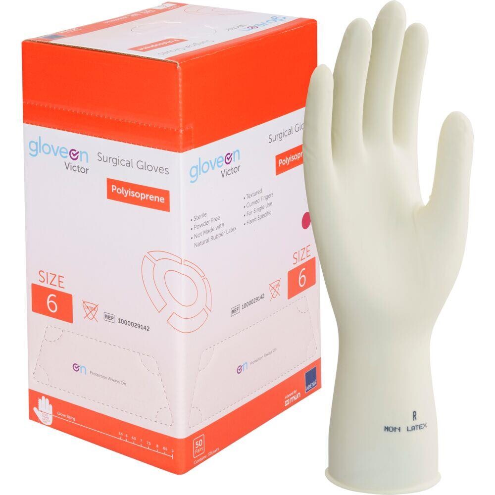 Operationshandske, Gloveon Victor, 6, nature, polyisopren, pudderfri - 50 par