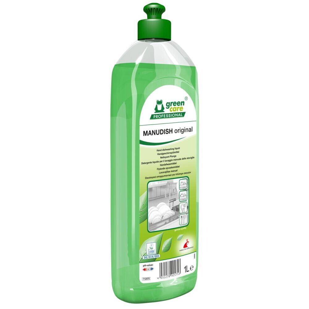 Opvaskemiddel - Green Care MANUDISH Original - Med farve og parfume - 1 l - 10 stk