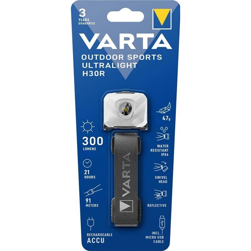 Pandelampe letvægts - Varta Outdoor Sports UltraLight H30R
