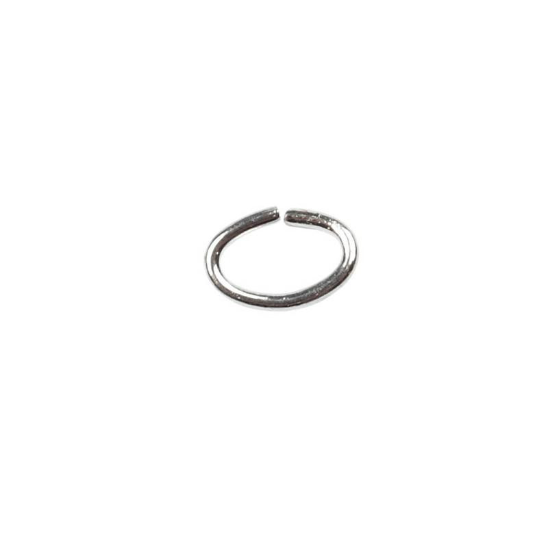 Oval-ring, tykkelse: 0,7 mm, indv. mål 2,5x4 mm, forsølvet, FS, 50stk.