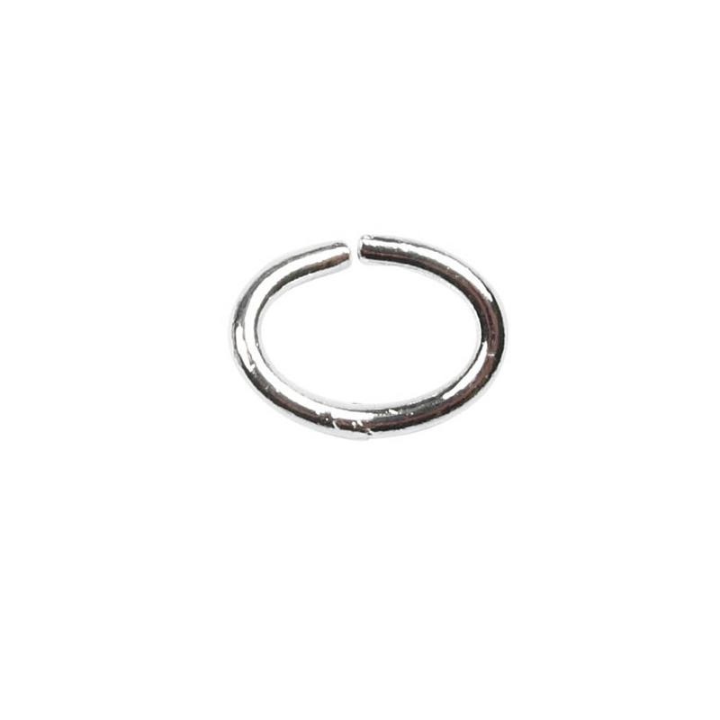 Oval-ring, tykkelse: 1 mm, indv. mål 4x6 mm, forsølvet, FS, 40stk.