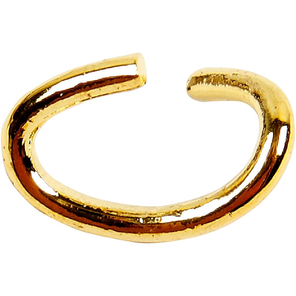 Oval-ring, tykkelse: 0,7 mm, indv. mål 2,5x4 mm, forgyldt, FG, 50stk.