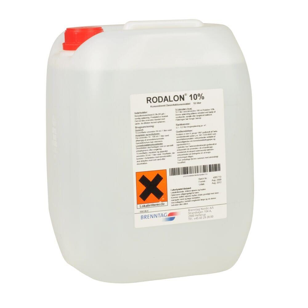 Overfladedesinfektion - Rodalon - 10000ml - 10% Kvartnære Ammoniumforbindelser
