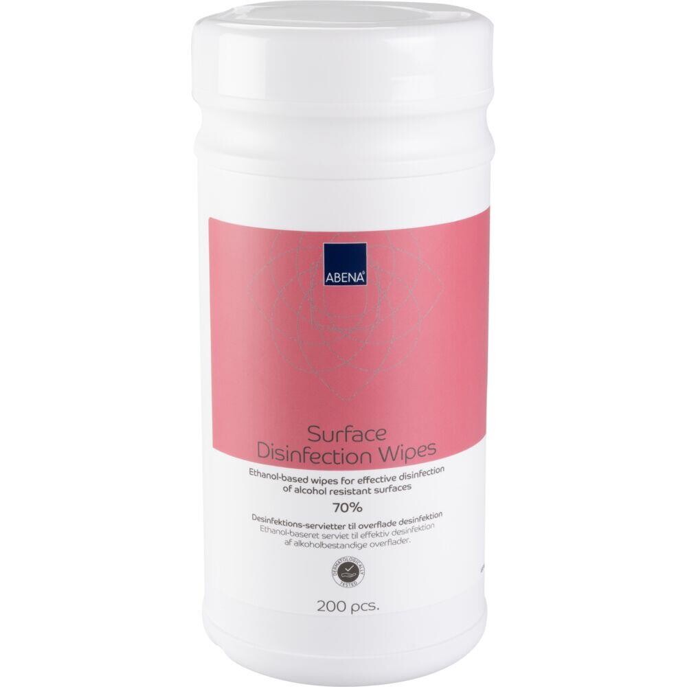 Overfladedesinfektion servietter - ABENA - 70% Ethanol - 20x20 cm - 200 stk - 6 stk