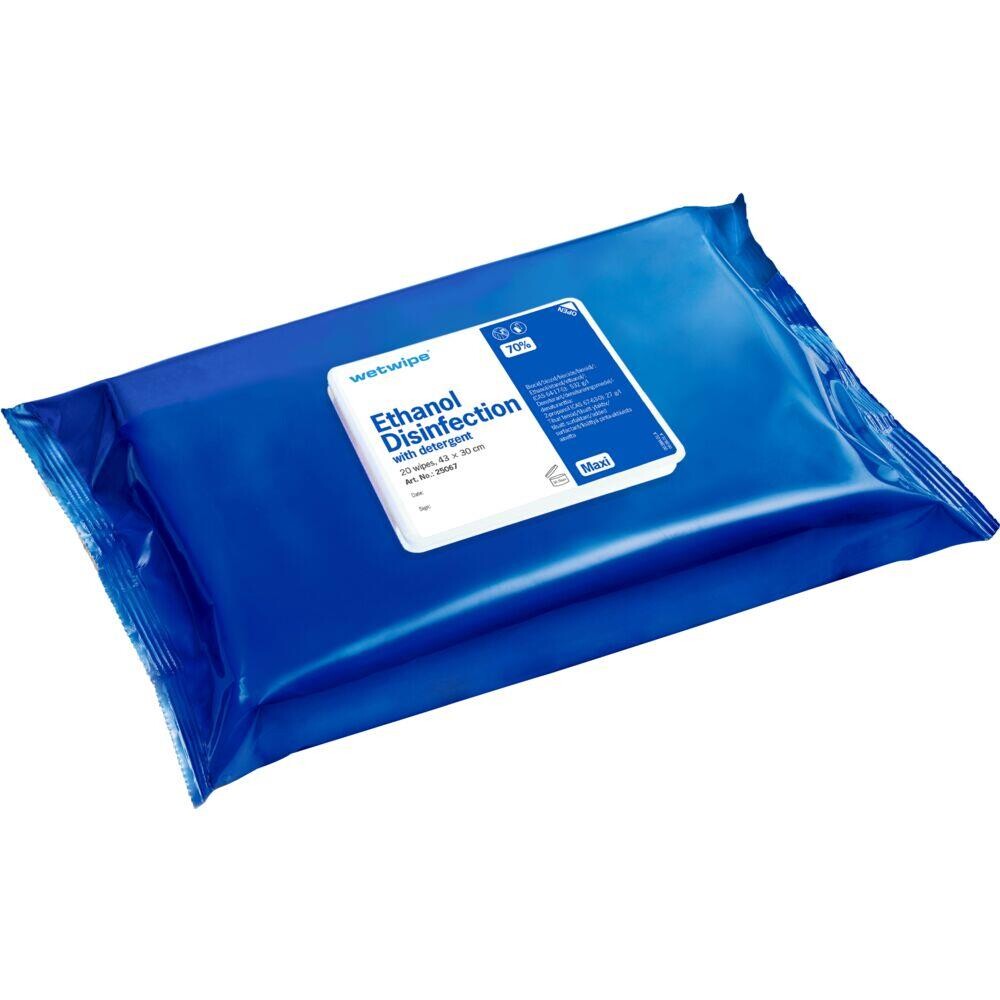 Overfladedesinfektion - Wet Wipe - Med 70% Ethanol - 30x43 cm