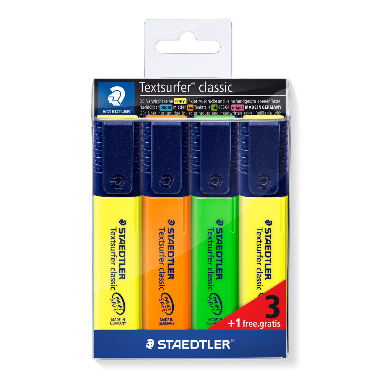 Overstregningstusch Staedtler 364 assorteret 3+1 sæt Textsurfer Classic