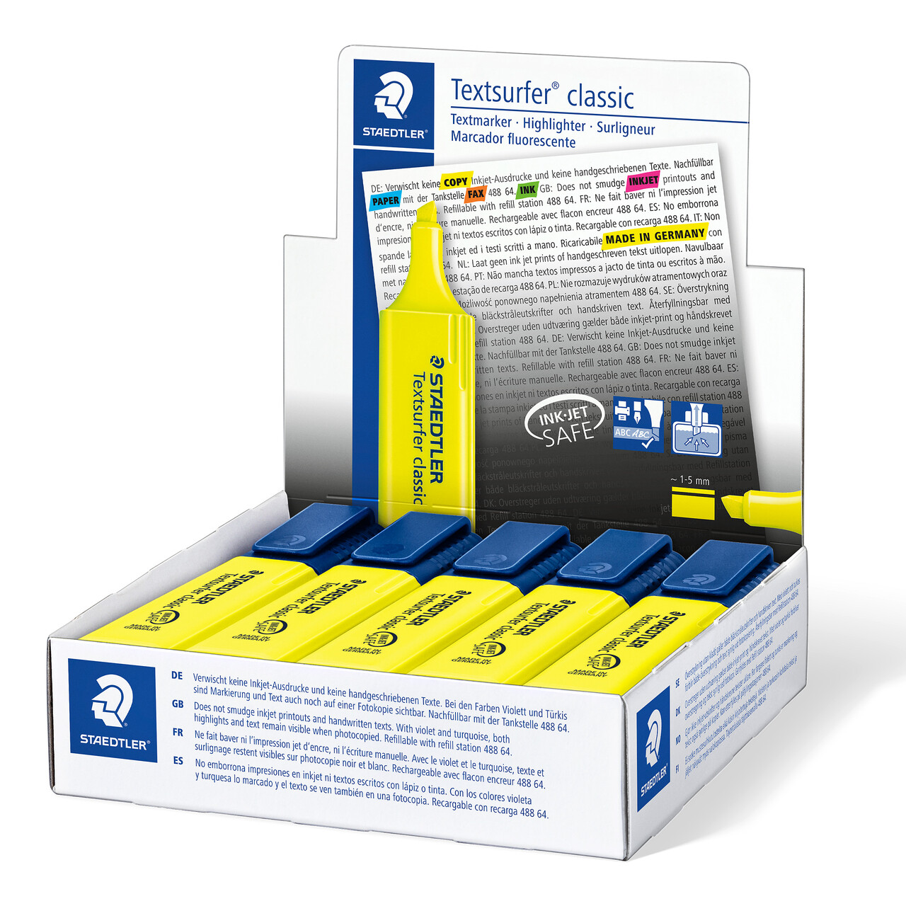 Overstregningstuscher Staedtler 364 gul Textsurfer Classic inkjet - 10 stk