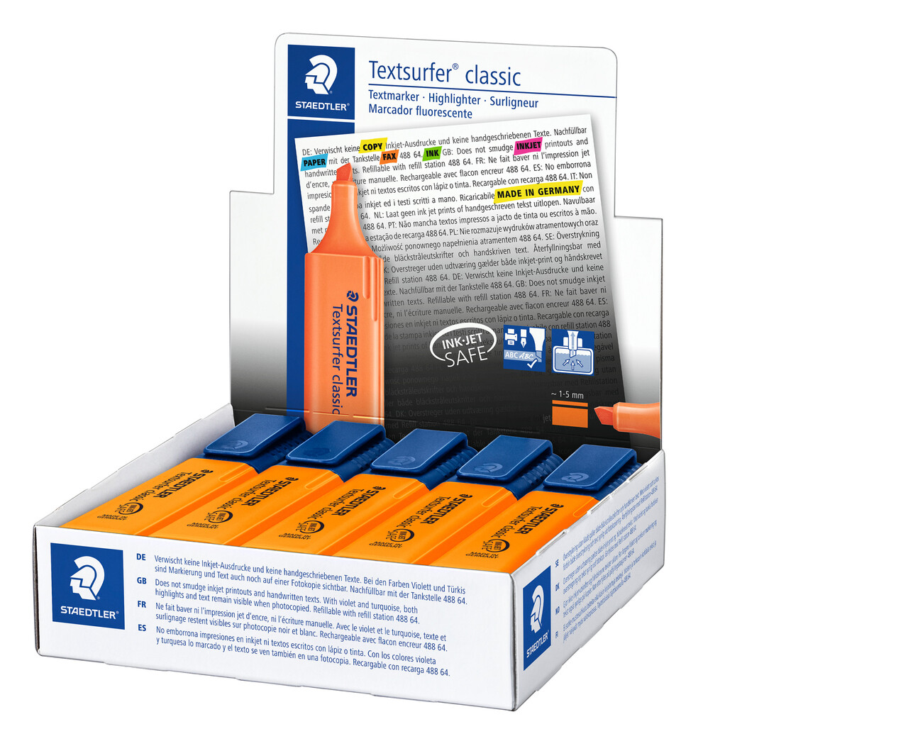 Overstregningstuscher - Staedtler Textsurfer Classic 364 - Orange - Inkjet Safe - 10 stk