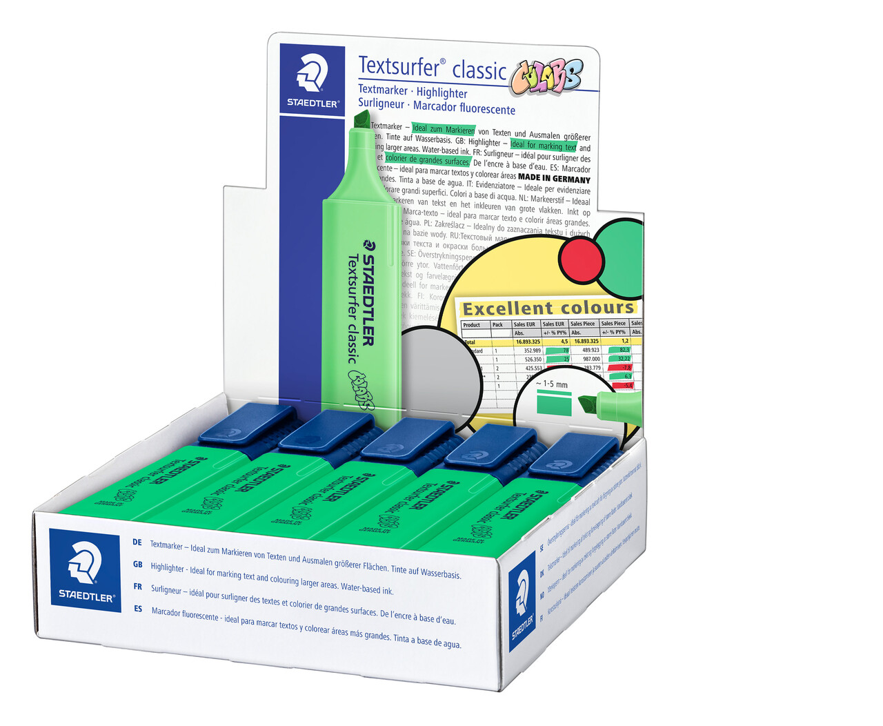 Overstregningstuscher STAEDTLER 364 pastel grøn Textsurfer - 10 stk
