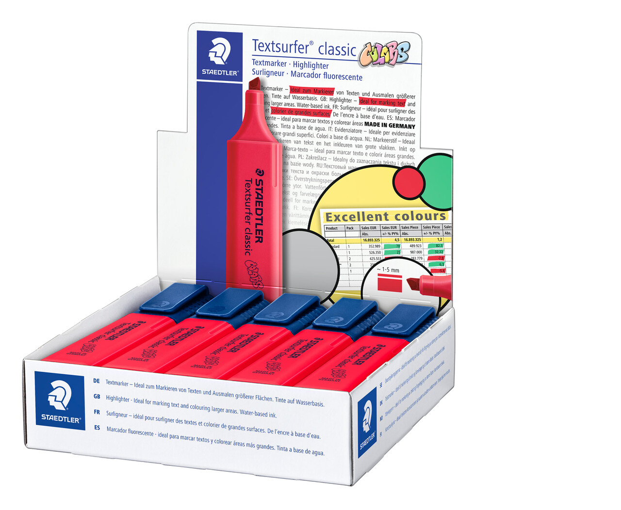 Overstregningstuscher STAEDTLER 364 pastel rød Textsurfer Classic - 10 stk