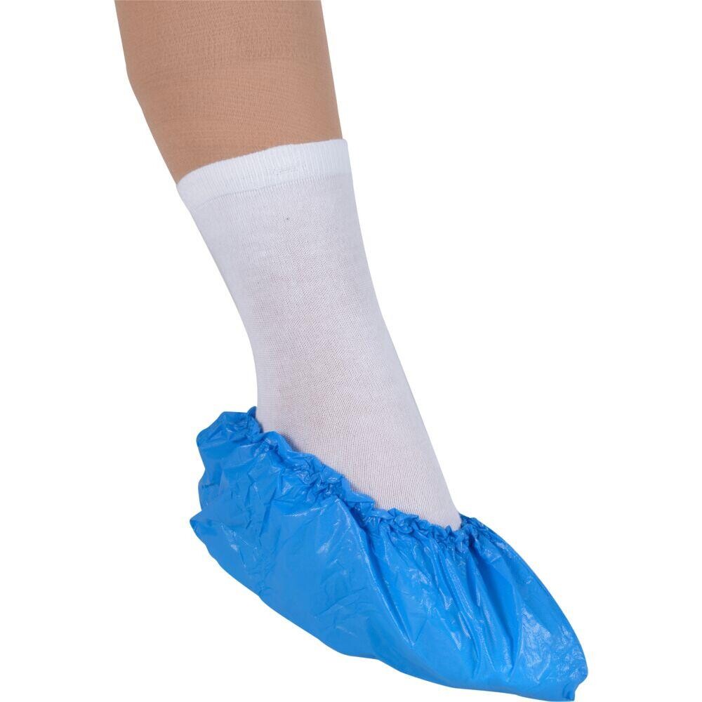 Overtrækssko – Abena – L – blå – LDPE 35 micron – engangs – 100 stk