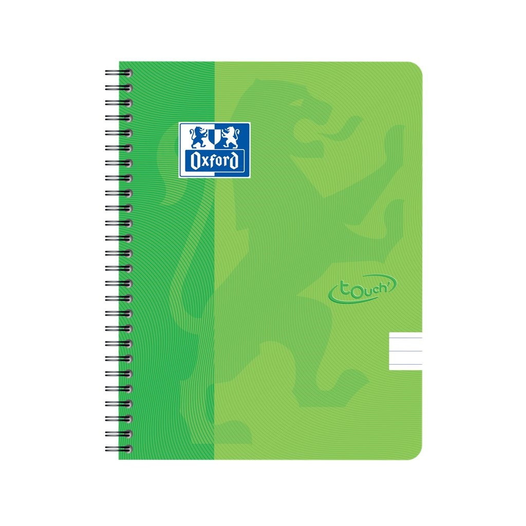 5 stk. Notesbog A5+ Oxford Touch - linjeret 70 ark - 90g grøn